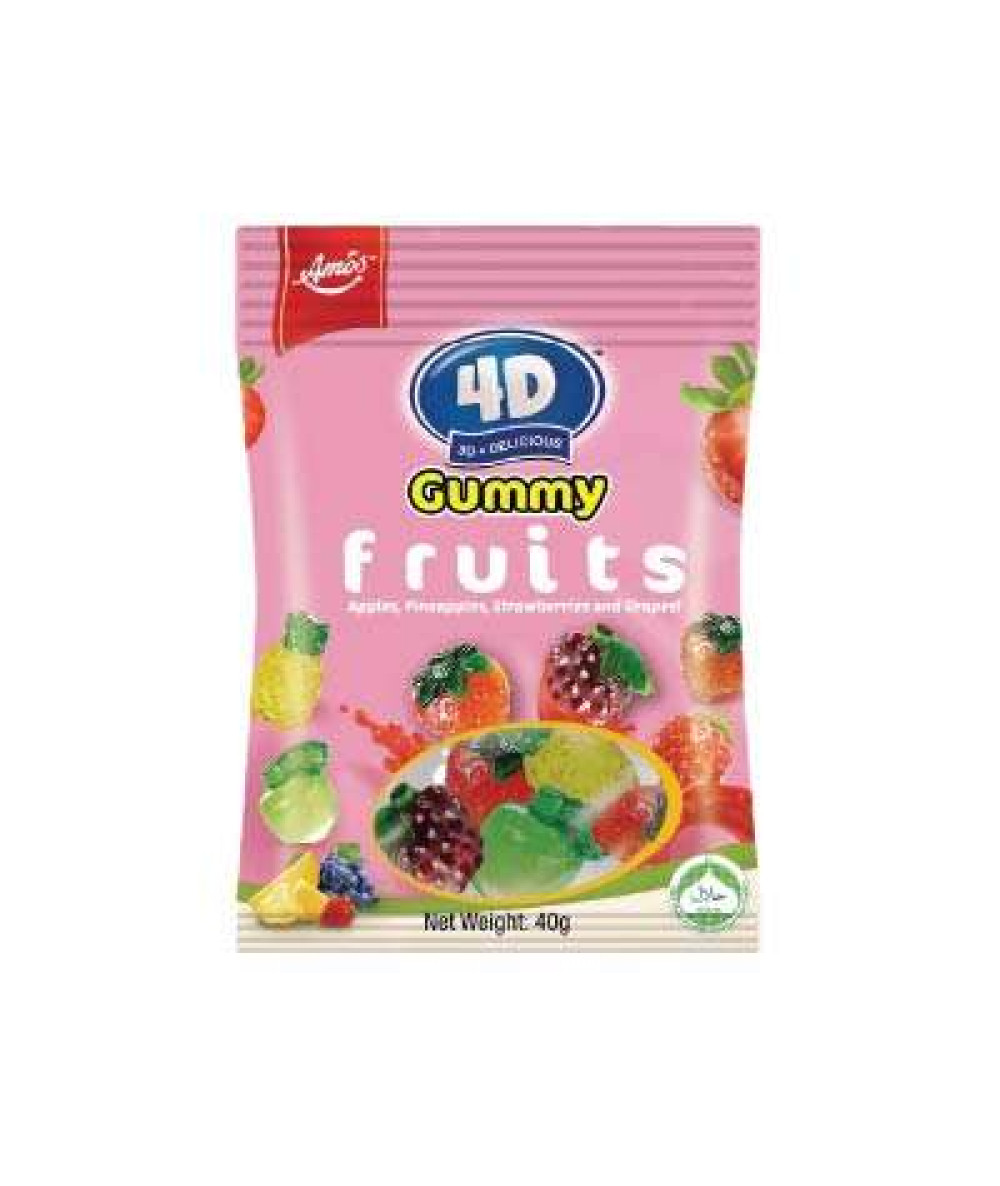 *Amos 4D Gummy Fruits 40g