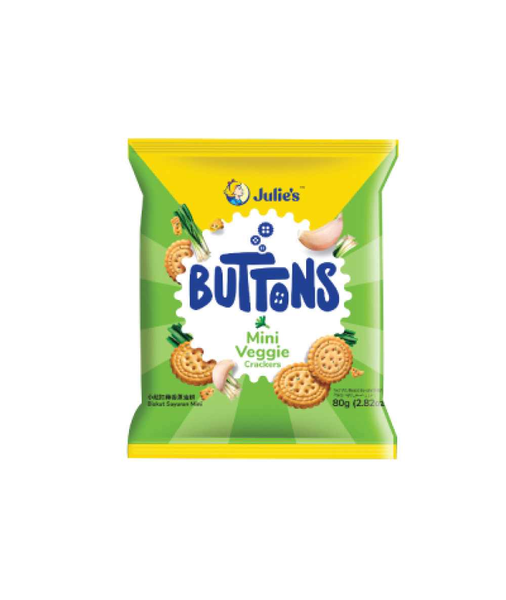 *Julie's Buttons Cracker Mini Veggie Flv 60g*12s