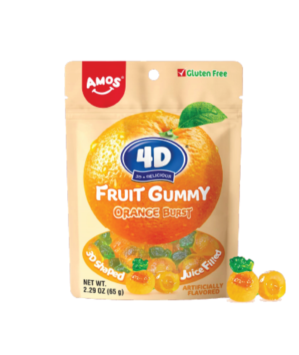 *Amos 4D Gummy Orange Flv 24g