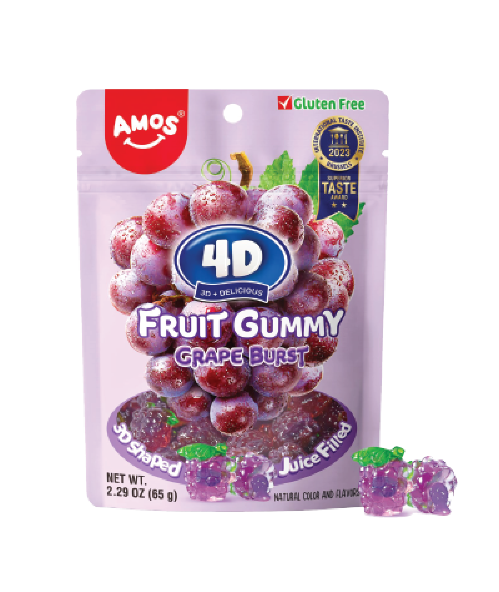 *Amos 4D Gummy Grape Flv 60g