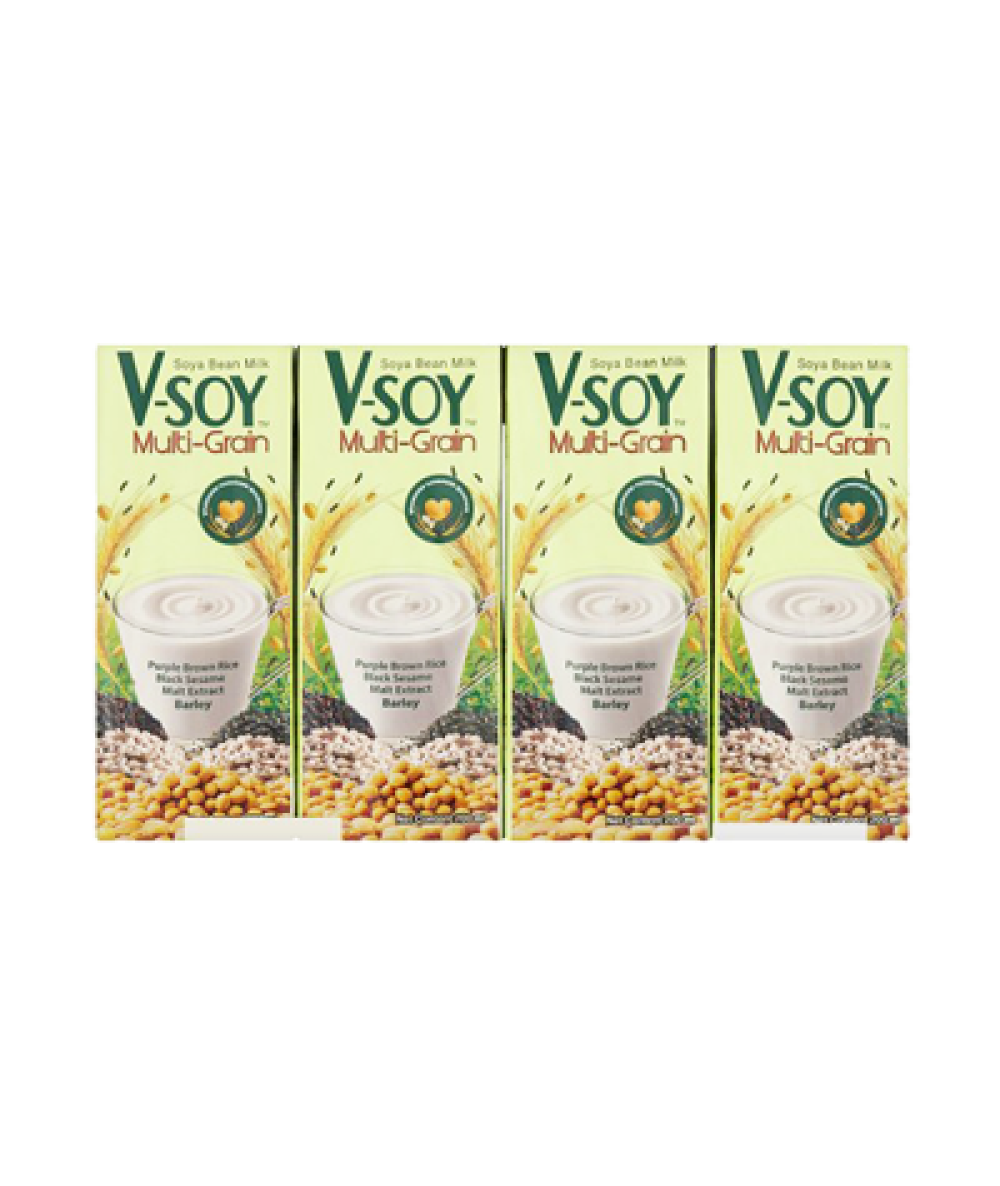 V-Soy Multi Grain Soya Bean Milk 200ml*4s