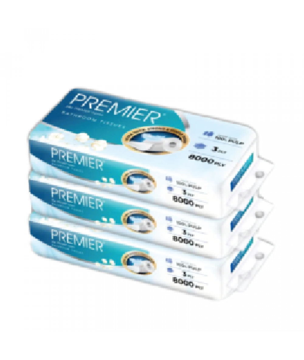 Premier 3Ply Pulp Toilet Roll 10s*3
