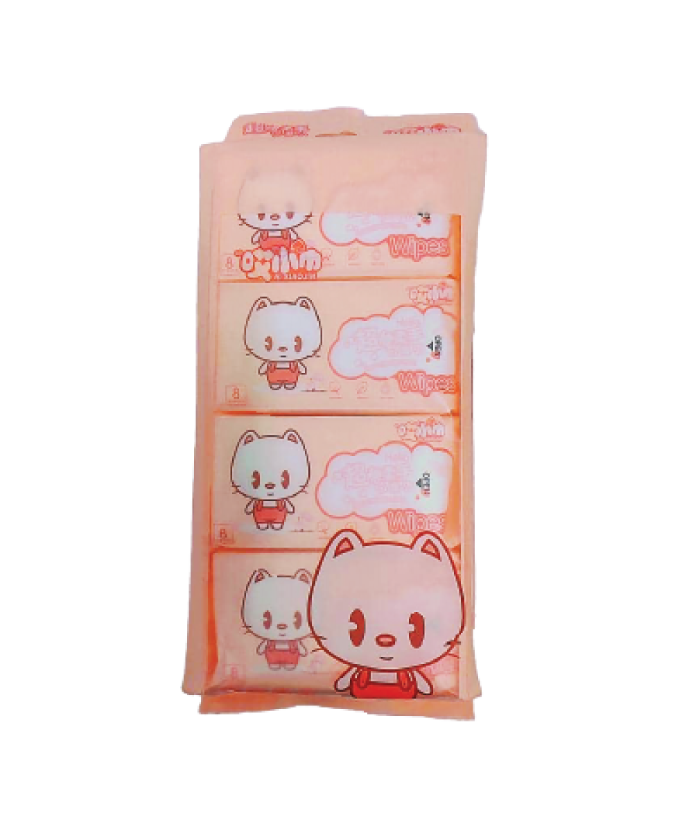 *OI Mini Wet Tissue Pink 8*8's