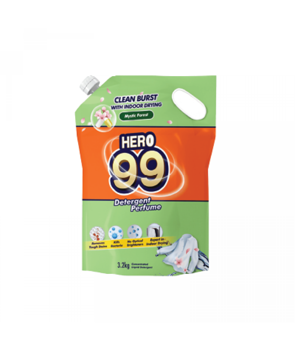 *Hero 99 Liq Detergent Mystic Forest Refill 3.2kg 