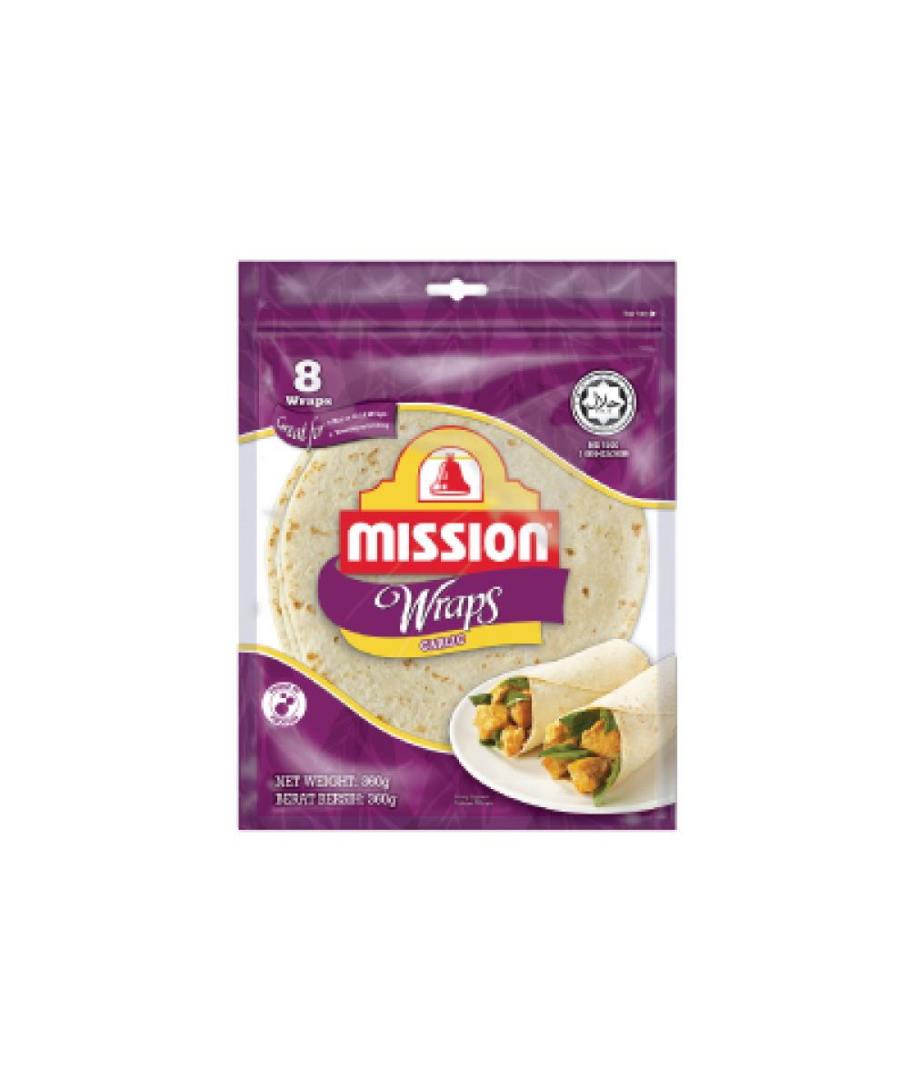 Mission Mission Wraps Garlic 8's 360g
