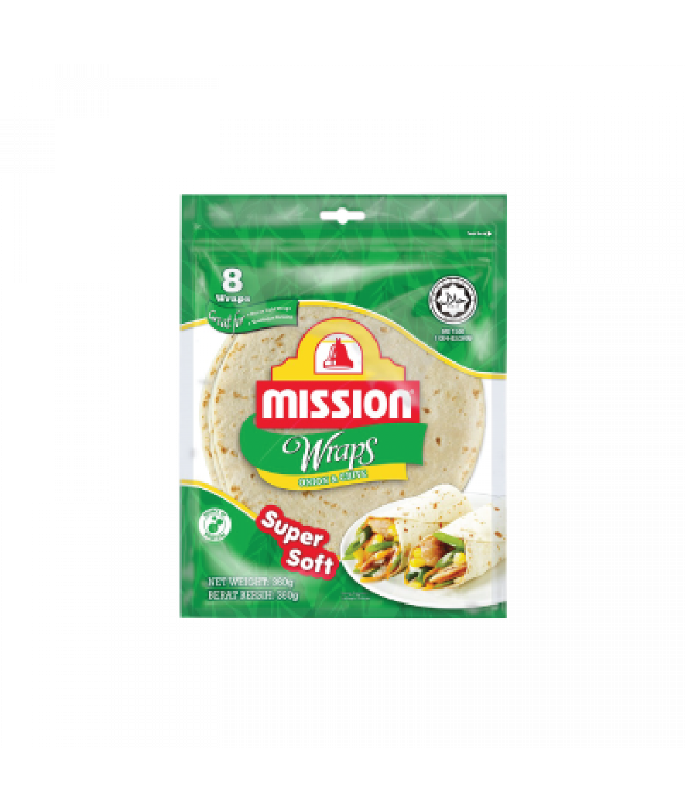 Mission Wraps Onion & Chives 8's 360g