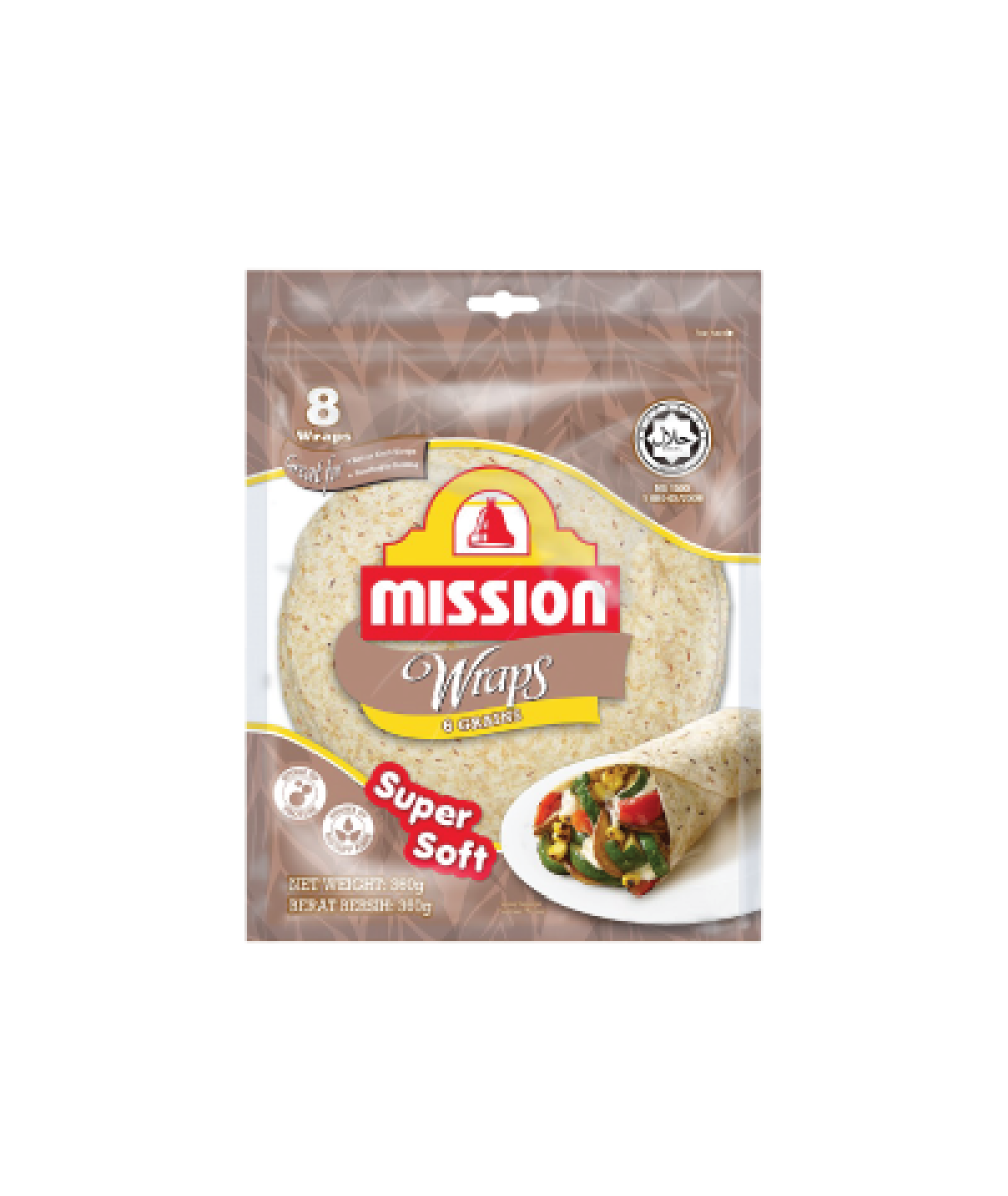 Mission Wraps 6 Grains 8's 360g