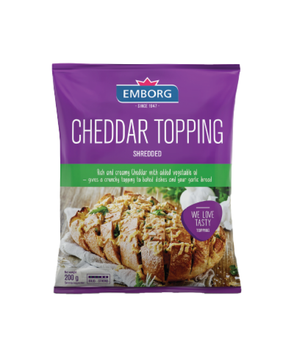 Emborg Shredded Cheddar Topping 200g