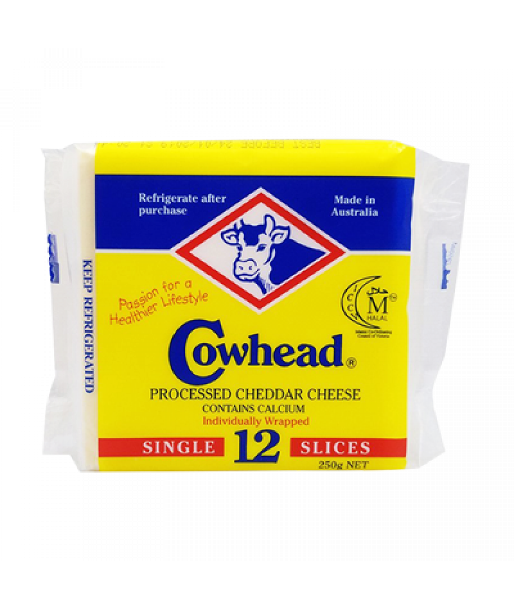 Cowhead Processed Cheddar Cheese 12s 250g